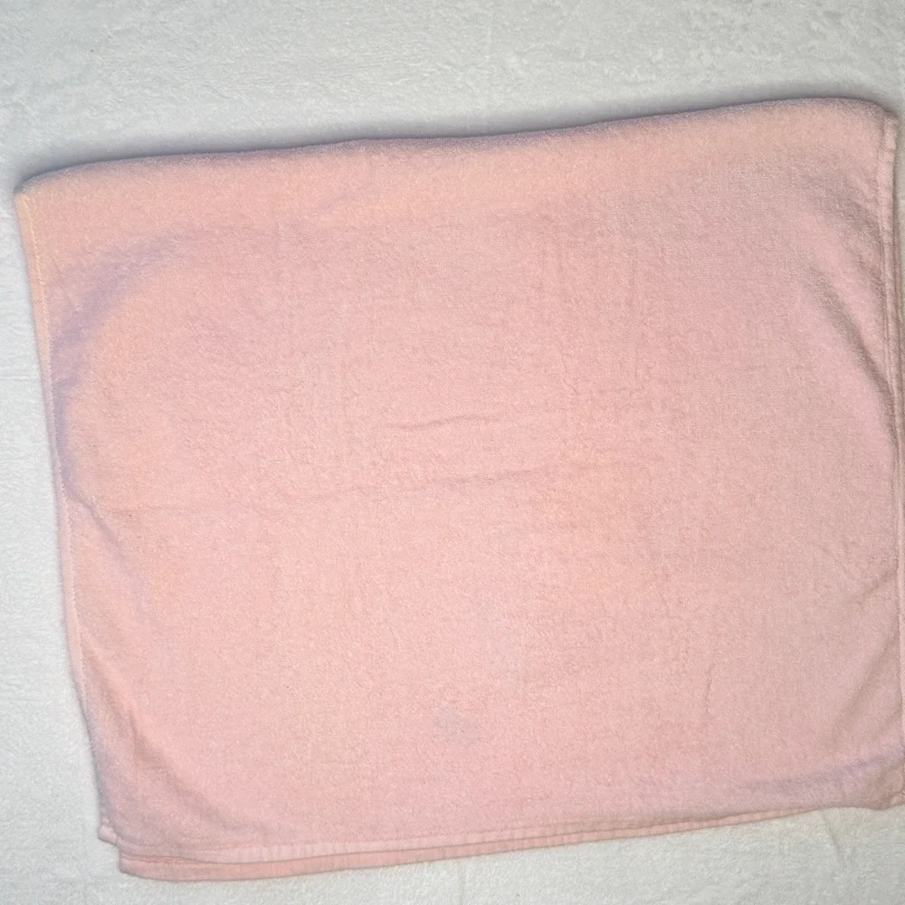 VTG Pink Butterfly Embroidered Bath & Hand Towel Set Cottagecore Coquette Decor